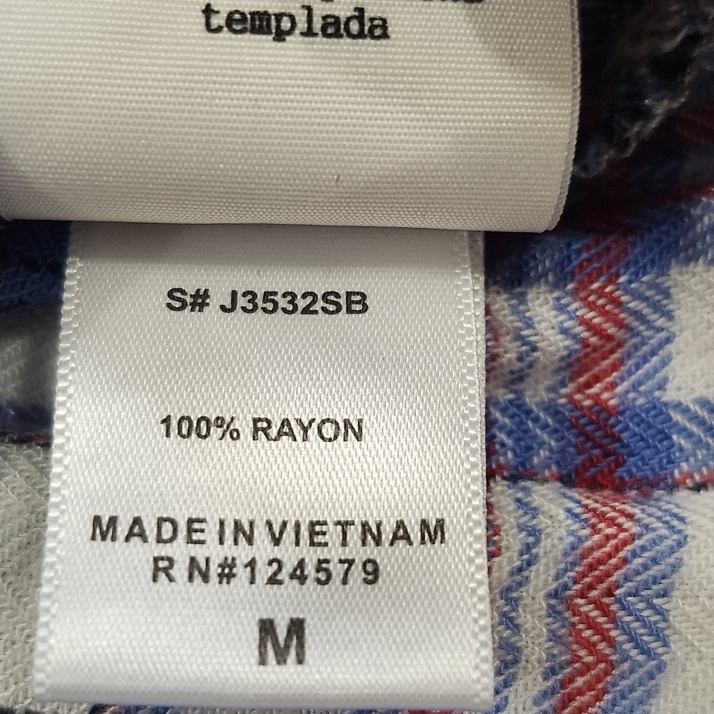 Id:23 Size Medium Blue and White Plaid Shirt - Picture 9 of 9